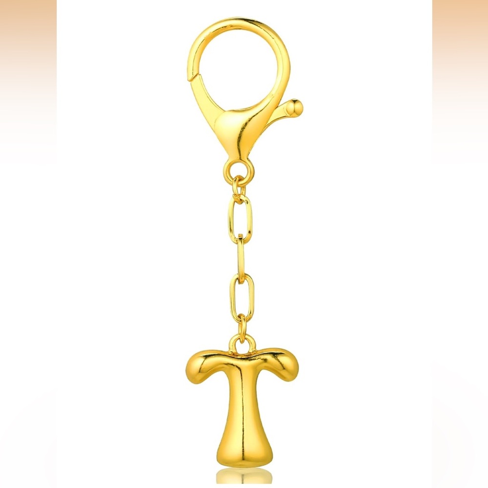 Monogram Gold-Toned Ballon Letter Bag Charm & Keychain - various letters! - Picture 4 of 5